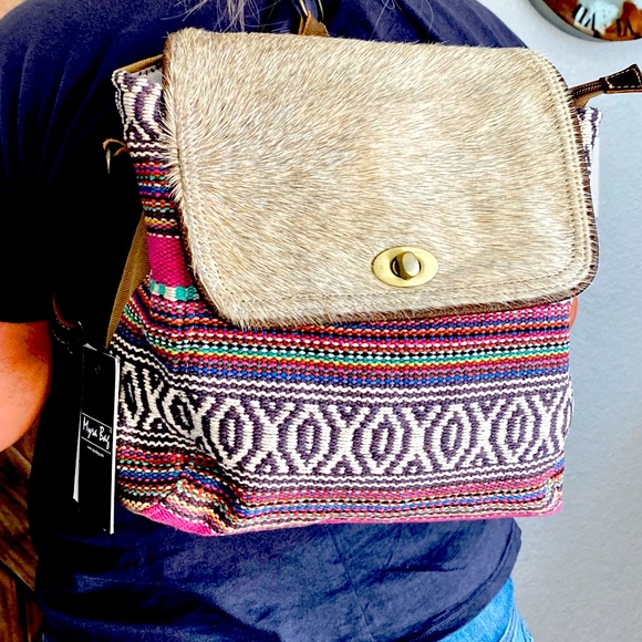 Myra Bag Handbags - NWT Myra Brand Cowhide and Pink Southwest Design Backpack Crossbody